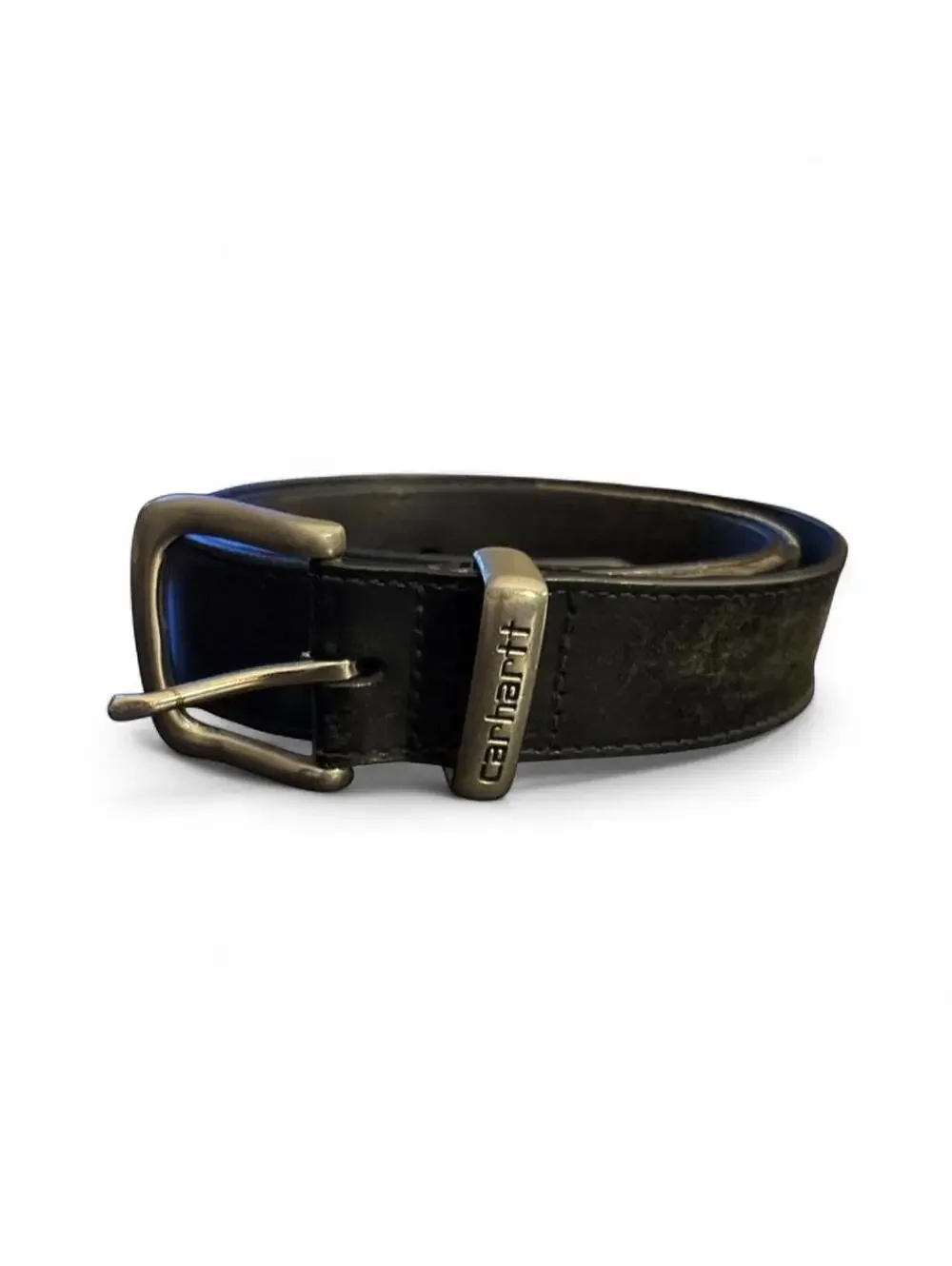 Fire Carhartt black leather belt with silver buckle